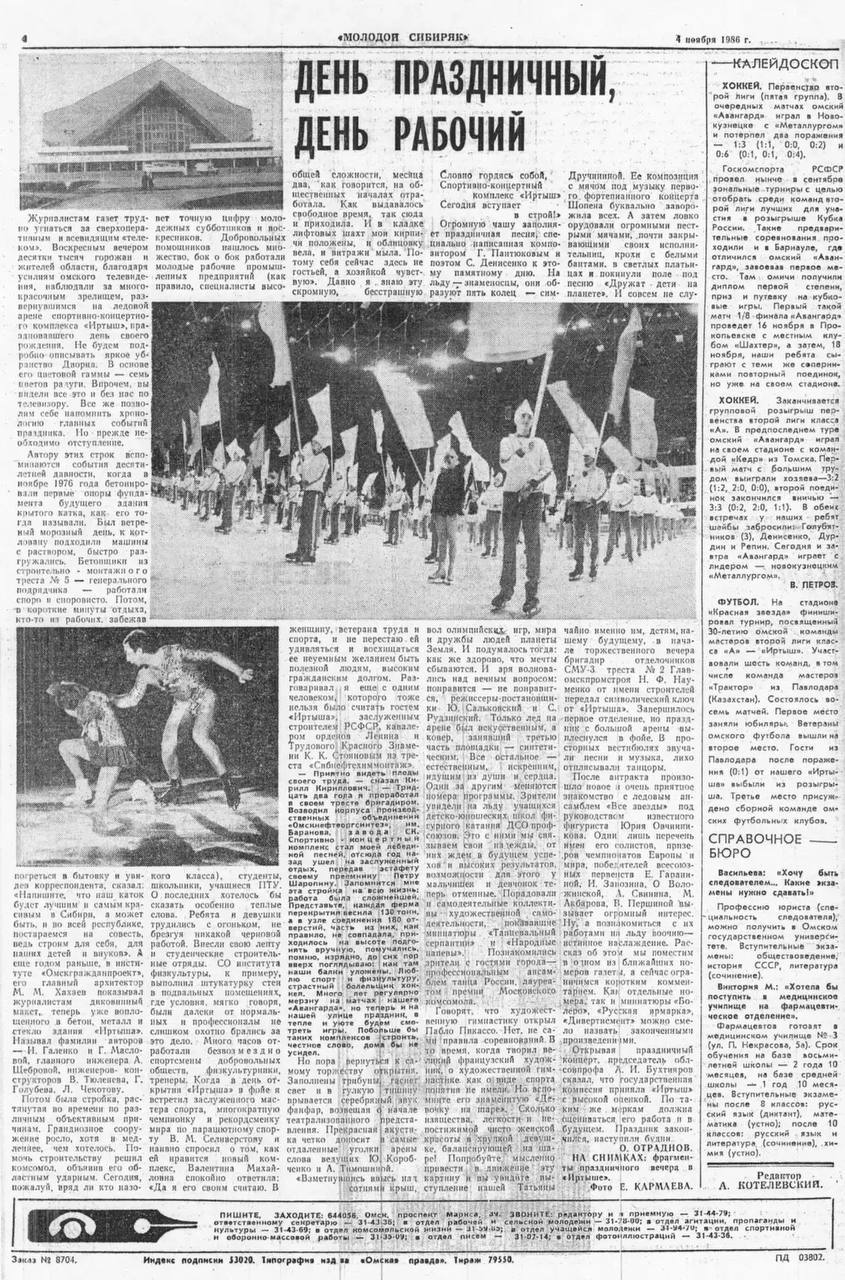 40 лет истории: каким был СКК имени Блинова в 1986-м 40 лет истории: каким был СКК имени Блинова в 1986-м