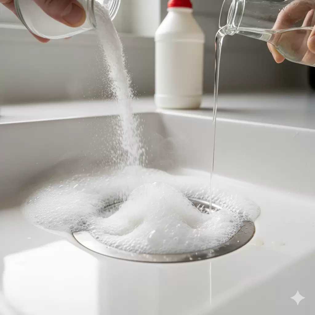 Простая и эффективная прочистка стоков с помощью соды и уксуса