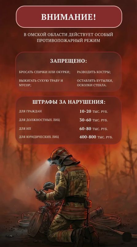 В регионе всё ещё действует особый противопожарный режим, напоминает Минрегбезопасности Омской области В регионе всё ещё действует особый противопожарный режим, напоминает Минрегбезопасности Омской области