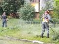 Во дворах Левобережья проводится покос травы