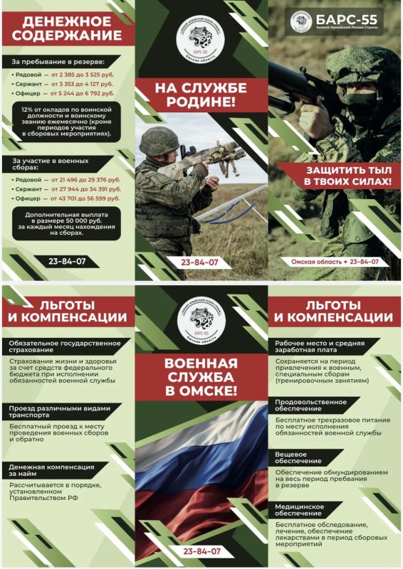 Служить Родине — почетно!. Открыт набор граждан в отряд боевого армейского резерва страны «БАРС-55»