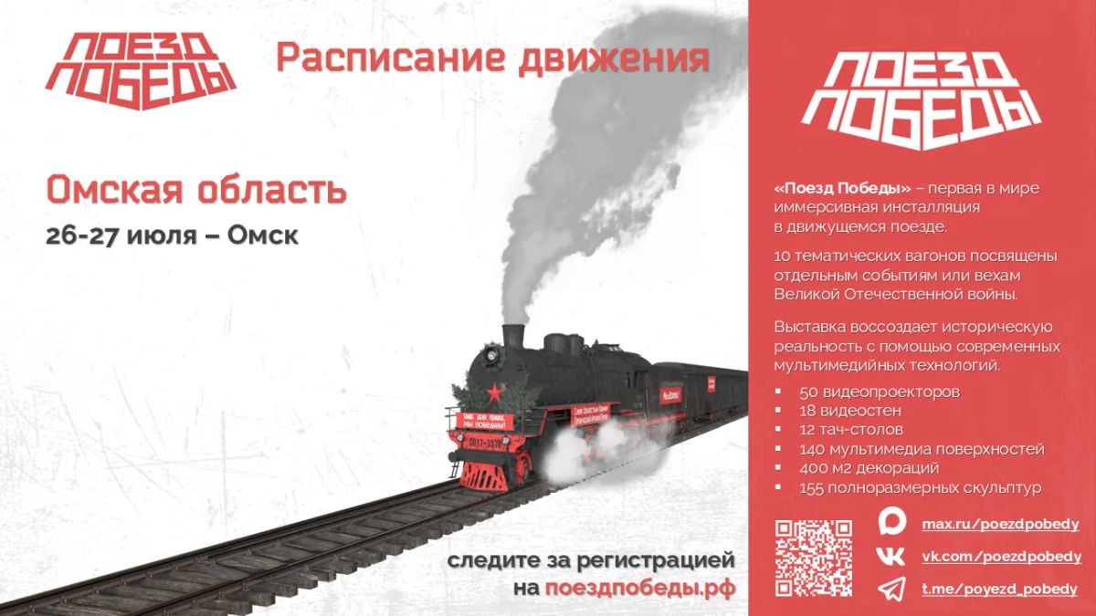 В Омск вновь прибудет «Поезд Победы»