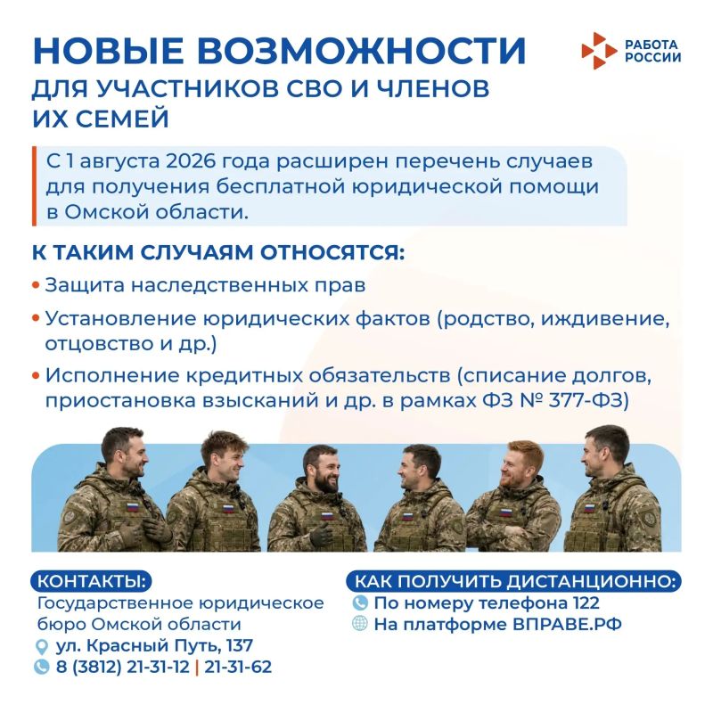 Для участников СВО и членов их семей расширен перечень вопросов, по которым можно обратиться за бесплатной юридической помощью