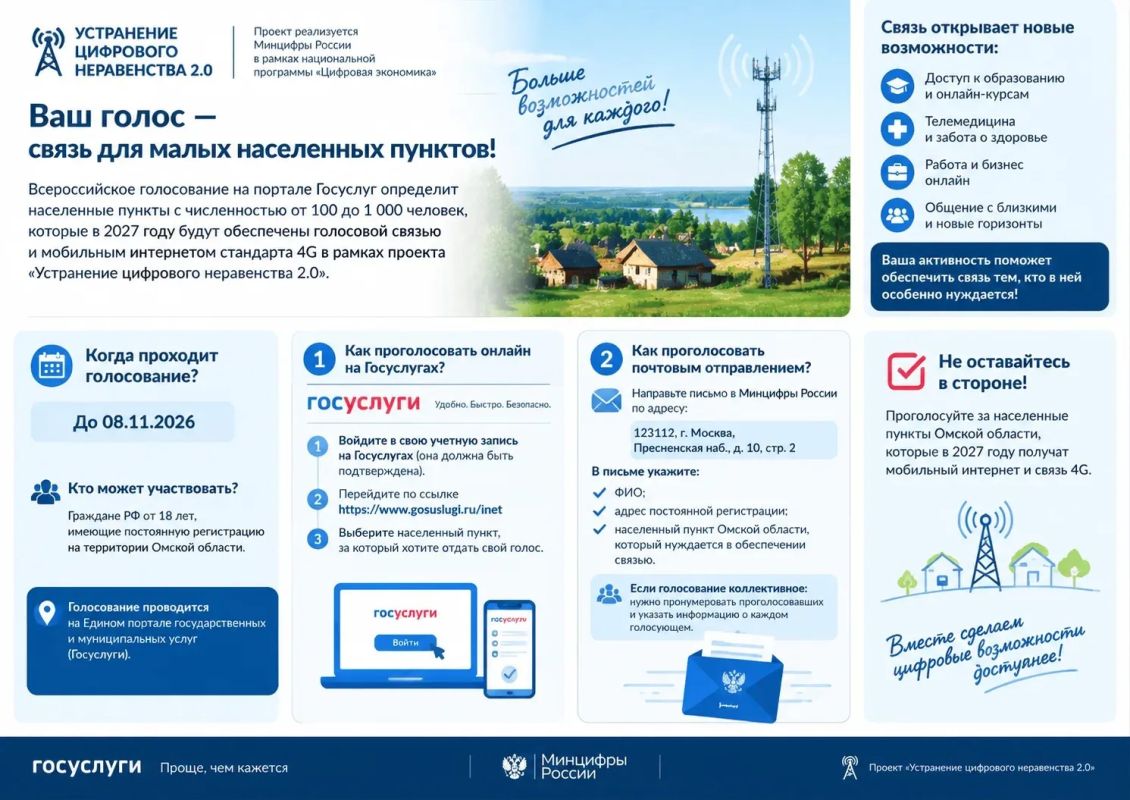 Выбирайте населенные пункты, где подключат интернет