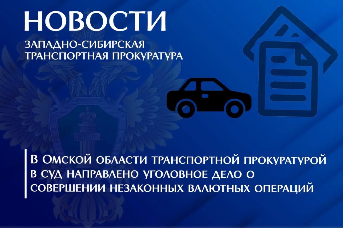 В Омской области транспортной прокуратурой в суд направлено уголовное дело о совершении незаконных валютных операций