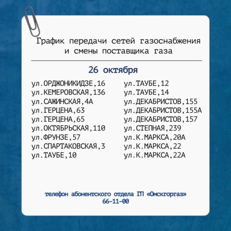 В 198 домах Омска поменяется поставщик газа