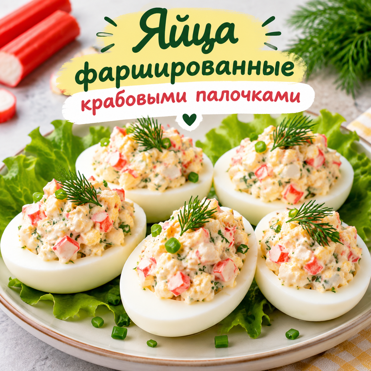 Праздничная закуска за считаные минуты: яйца с крабовой начинкой
